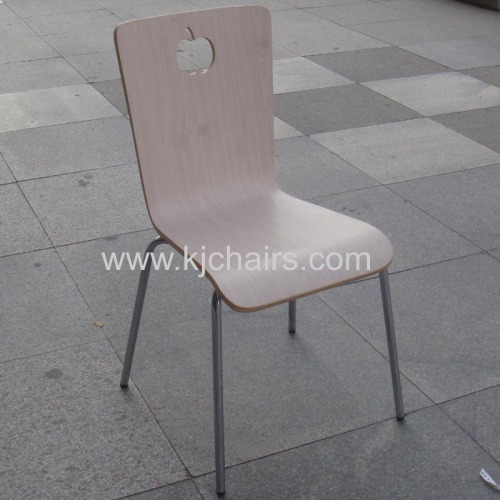 Simple design iron frame bentwood chair