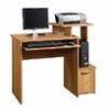 Small Oak Home Furniture Laptop Workstation Wooden Office Desks , Storage Shelf DX-8693