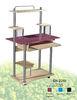 7mm Mini Cute Glass And Wood Computer Desk with 0.6mm Steel Tube DX-2289