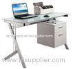 Transparent Black Glass And Wood Computer Desk With File Cabinet DX-8808B