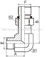 90 degree elbow OFRS male o-ring with longhydraulic fitting SAE O-ring boss S series ISO11926-2