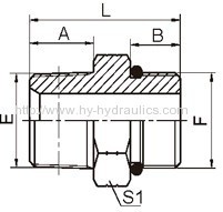 NPT male/ SAE O-RING BOSS L-SERIES ISO 11926-3 Adapters 1NO