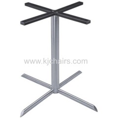 restaurant dining table with stainless steel cross table base