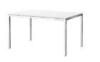 White PB Melamine Rectangle Dining Table with Iron Tube Legs Room Furniture DX-8886A