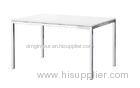 White PB Melamine Rectangle Dining Table with Iron Tube Legs Room Furniture DX-8886A