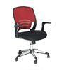 Strong Red Swivel Fabric Office Chair With Armrest Chrome Gas Lift DX-C607
