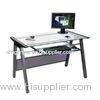 Square Modern Glass Top Computer Desk For Office / House DX-8806