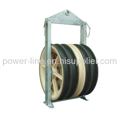 Overhead line transmission pulley block for stringing 26-31mm conductors