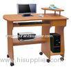 15mm Melamine Board Cherry Wooden Computer Table / Desk With Wheels DX-1108