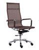 Smple Swivel Brown Fabric Office Chair With Stainless Steel Armrest DX-C617