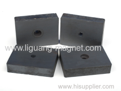 Block ferrite magnet with counterbore