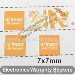 Custom Non Removable One Time Use Labels,Breaking Fragile Eggshell Labels,Orange Warranty VOID Labels