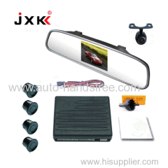 new product for car muti-function rearview mirror bulit-in 3.5 inch TFT display car camera view parking sensor system