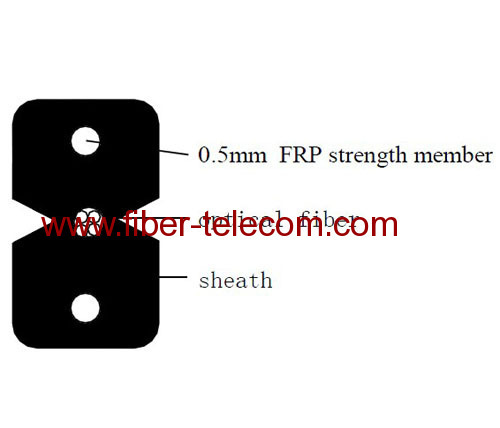 4-core FTTH Indoor Cable with 0.5mm FRP Strength member