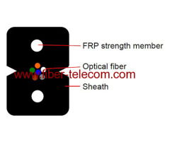 FTTH drop cable 6 cores with FRP Strength member