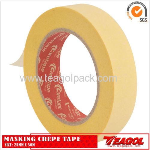 Yellow Masking Crepe Tape 25mm x 50M/30mmx50M/38mmx50M/48mmx50M