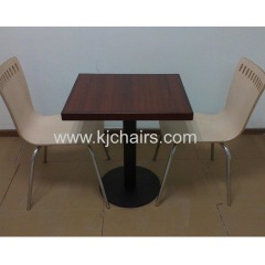 wooden edge fireproof top restaurant dining table