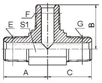 STAINLESS STELL NPT Male Tee AN