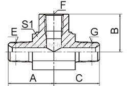 KN STAINLESS STEEL/ CARTON STEEL HYDRAULIC TEE