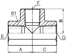BSPT female thread tee GT-PK