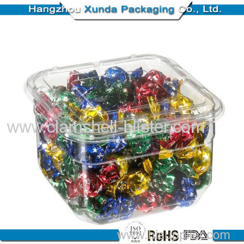 Transparent plastic candy box