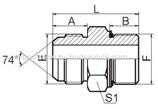 JIC male 74° cone/ metric male adjustable stud end L series ISO 6149-3 Adapter