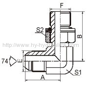 90°Elbow JICmale 74° cone/ Metric male adjustable stud end L-series ISO6149-3 Adapters