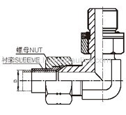 90°Elbow JICmale 74° cone/ Metric male adjustable stud end L-series ISO6149-3 Adapters