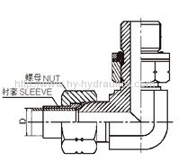 Carbon Steel 90 degree elbow JIC male 74 degree Cone/BSPP male o-ring adapters 1JG9-OG