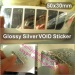 Non Removable Glossy Silver VOID Vinyl Stickers