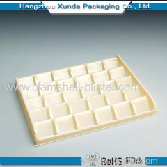 Plastic blister trays for chocolate boxes