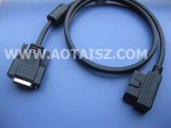 J1962M diagnostic cable to DB9F low profile connector