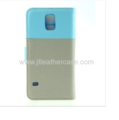 Simplicity Bright Blue folio PU Leather Case for Sumsung Galaxy s5 Cover