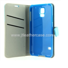 Simplicity Bright Blue folio PU Leather Case for Sumsung Galaxy s5 Cover