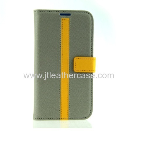 Yellow line simple style folio PU Leather Case for Sumsung Galaxy s5 Cover