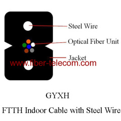 1 core FTTH Indoor Cable with 0.4mm Steel Wire strength member