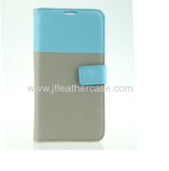 Two-tone color folio PU Leather Case for Sumsung Galaxy s5 Cover