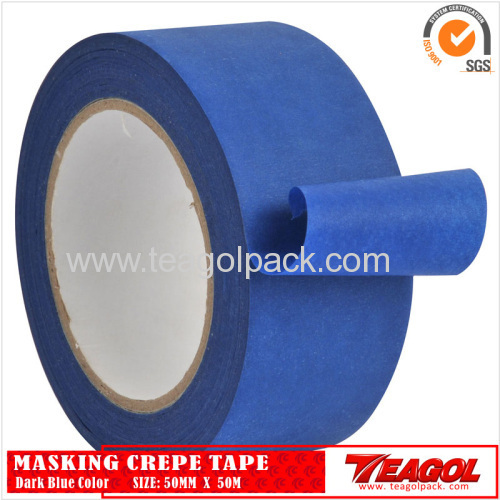 Crepe Paper Tape Dark Blue Color 50mmx 50m