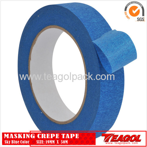 Crepe Paper Tape Sky Blue Color 19mmx 50m