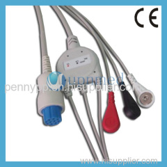 Datex one piece 3-lead ECG Cable