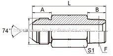 JIC male 74°/ NPT male extra long Fitting 1JN-LL