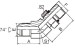 45° elbow JIC male 74° cone/ SAE o-ring boss L-series ISO 11926-3 fittings 1JO4-OG