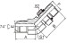 45° elbow JIC male 74° cone/ SAE o-ring boss L-series ISO 11926-3 Tube Adapters 1JO4-OG