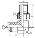 90° elbow JIC male 74° cone/ SAE o-ring boss L-series ISO 11926-3 tube adapters 1JO9-OG