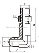 90° elbow JIC male 74° cone/ Long SAE o-ring boss L-series ISO 11926-3 Fittings 1JO9-OG/L