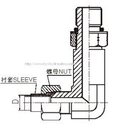 90° elbow JIC male 74° cone/ Long SAE o-ring boss L-series ISO 11926-3 Fittings 1JO9-OG/L