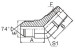 Stainelss steel 45° Elbow JIC 74°cone/ BSPT male Fittings