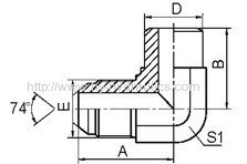 90° elbow JIC 74° cone/ Inch weld tube Adapter 1JW9-IN
