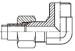 90° elbow JIC 74° cone/ Inch weld tube Connector 1JW9-IN