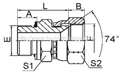 BSP male o-ring/ JIC female 74° seat Couples 2GJ